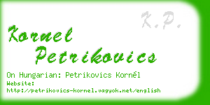 kornel petrikovics business card